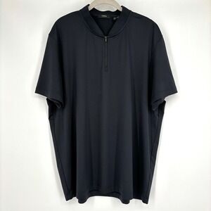 Theory Deuce Polo Zephyr Compact Quarter Zip Shirt‎ Black XXL Performance Fabric